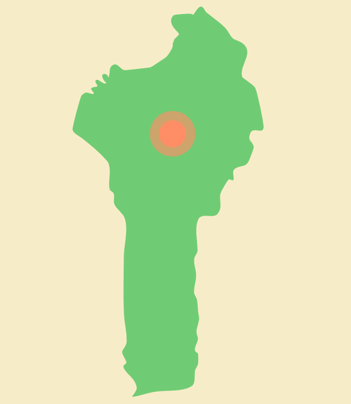 schematic map of Benin with Sinendé highlighted